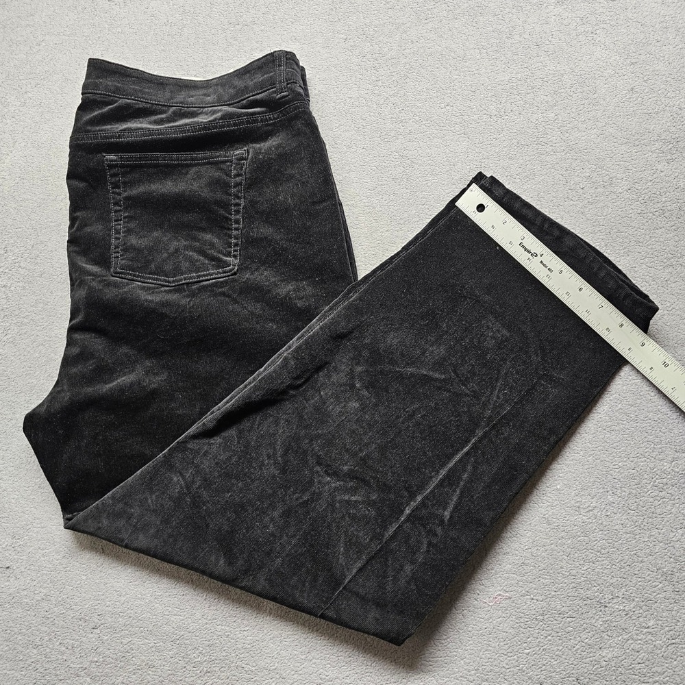 NWT Chaps Corduroy Pants Womens 24W Black Shape Sculpt Slimming Fit Straight Leg - Picture 7 of 9